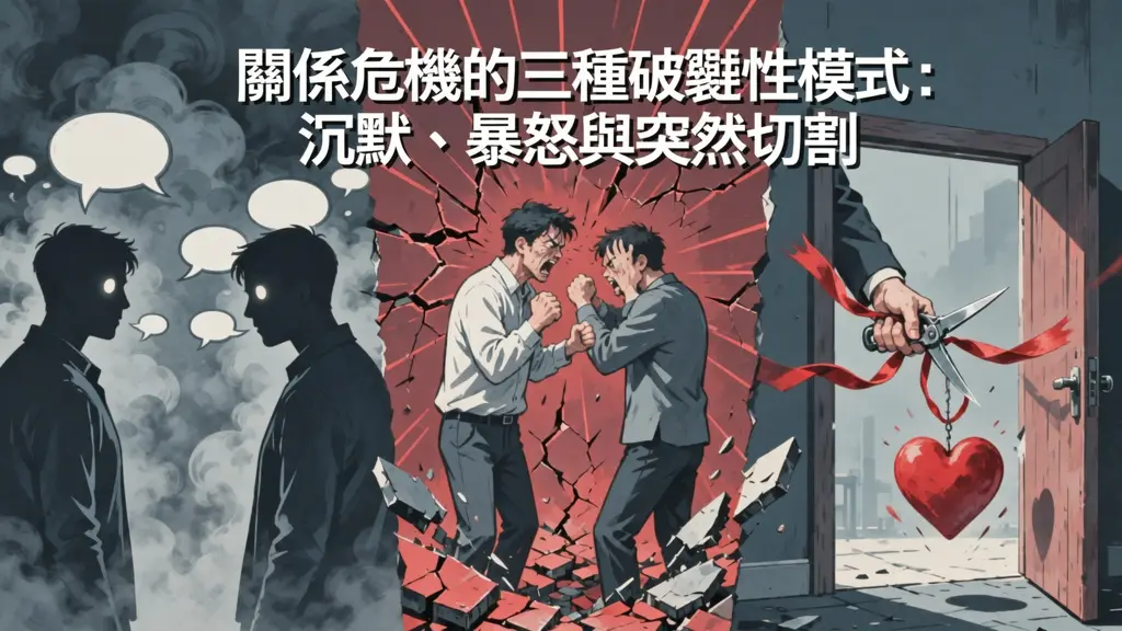 伴侶關係出現裂痕的三種應對模式：心理諮商專家解析感情溝通警訊