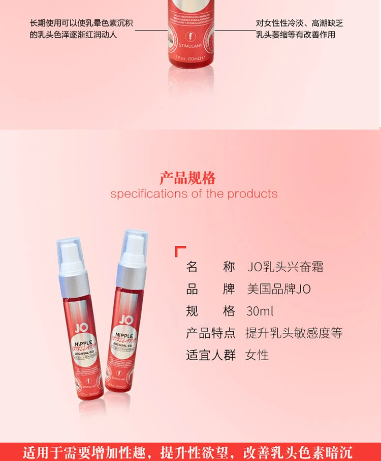 美國JO乳頭興奮劑產品展示