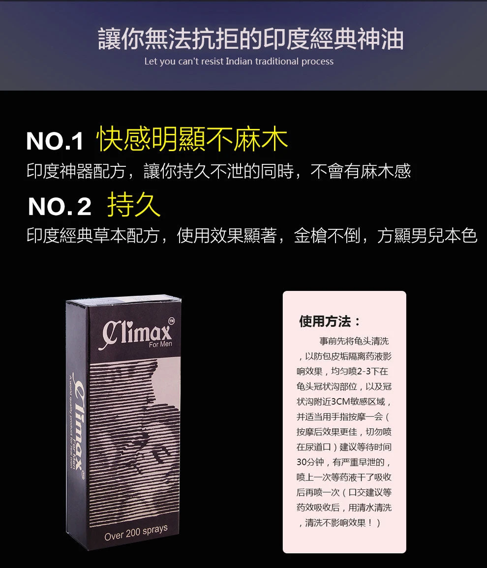 Climax印度神油延時噴霧效果分析|成分、功效與使用心得完整解析