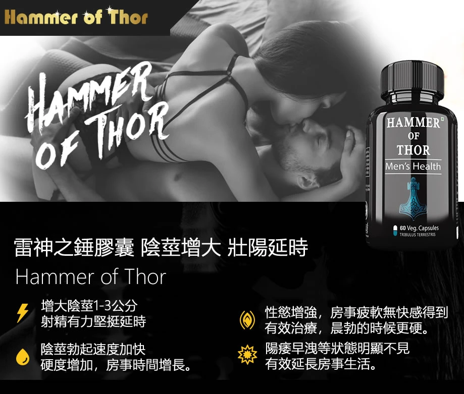 Hammer of Thor增大膠囊功效完整解析：90天見效嗎？吃法、副作用與哪裡買完整攻略